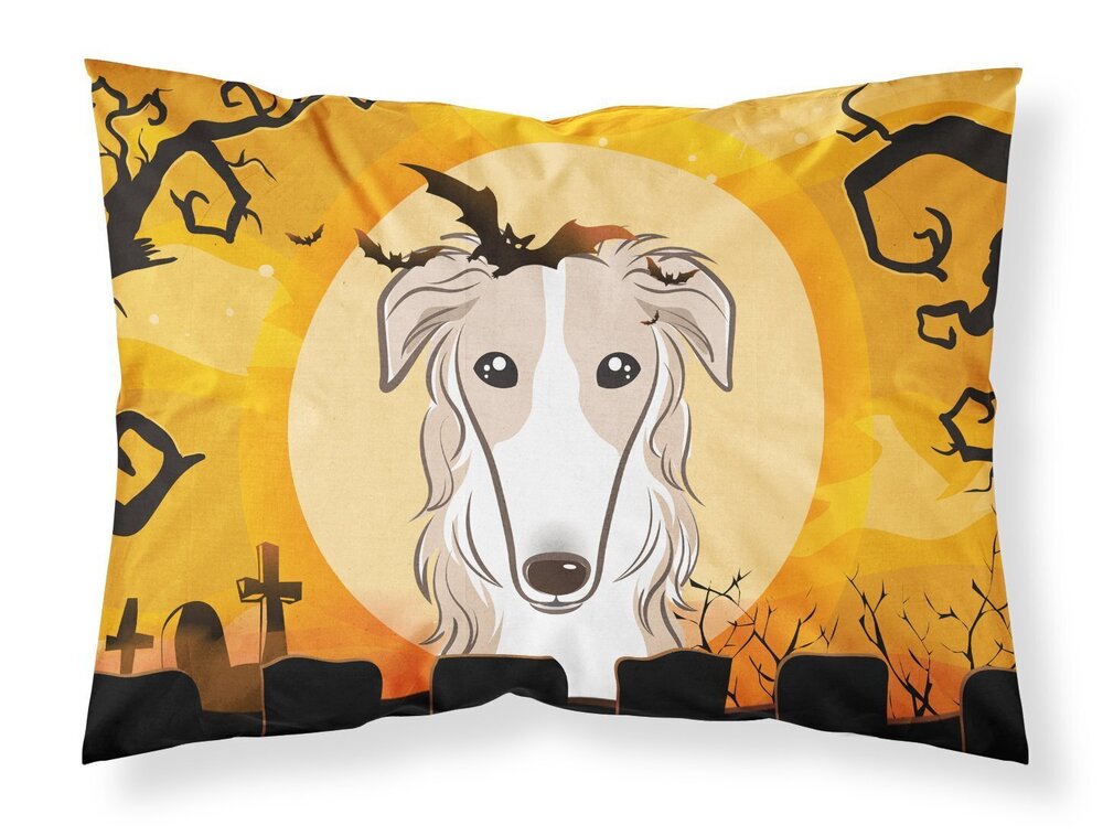 1751 BB1786PILLOWCASE Halloween Borzoi Fabric Standard Pillowcase